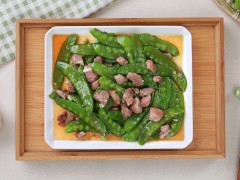 防便秘、清肠道的肉炒荷兰豆
