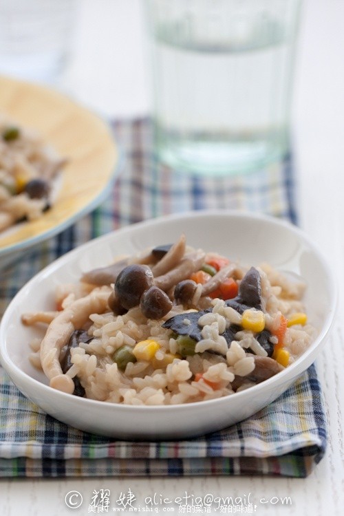 20分钟的营养快晚餐--杂烩蘑菇炖饭